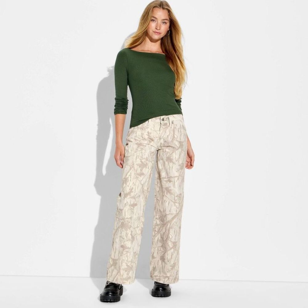 Wild Fable - Women's Low-Rise Baggy Jeans - Wild Fable Gray Cam Gray